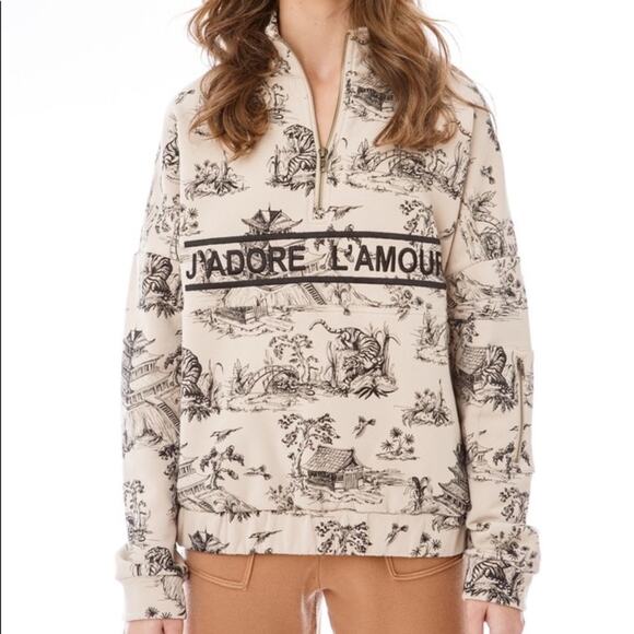Ell and emm J'ADORE L'AMOUR PATTERN HALF ZIP XL/XXL - Picture 5 of 5